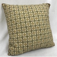 Borgata Decorative Gold Brown Geometric Design  Beaded Throw Pillow 16 x 16   153139636908